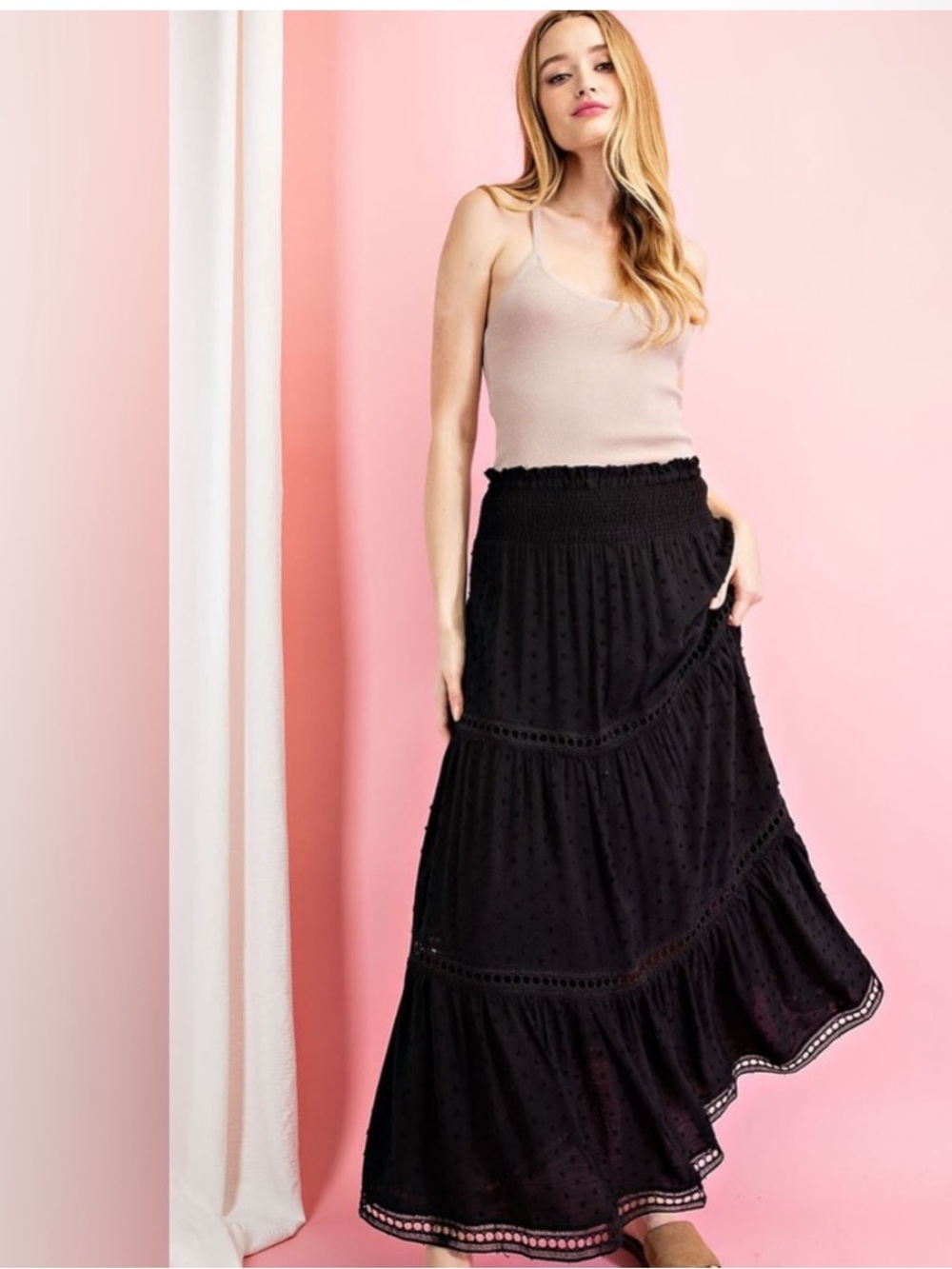 EESOME BOHO EYELET MAXI SKIRT ♥️NWT♥️